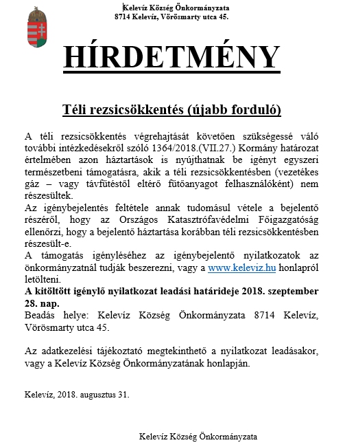 telirezsicsokkentes 2018 keleviz